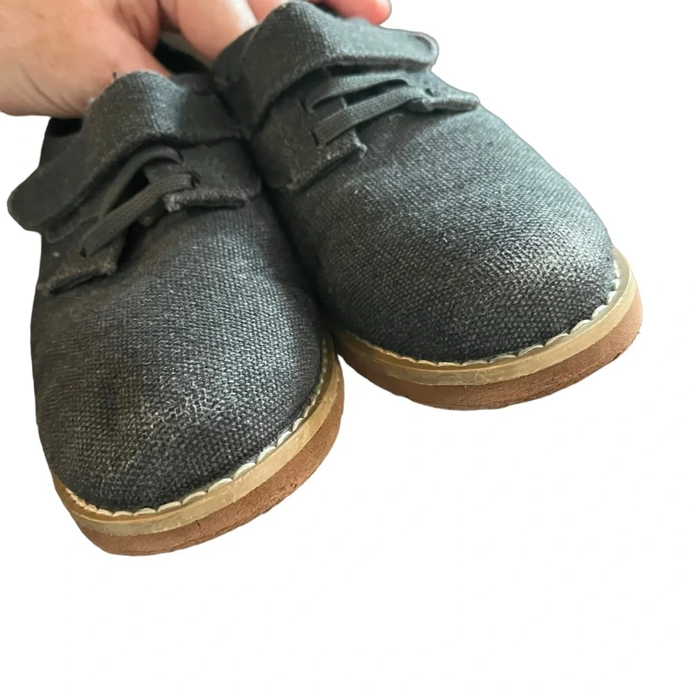Cat & Jack Boys Gray Canvas Casual Dress Shoes Size 11 - Picture 5 of 7